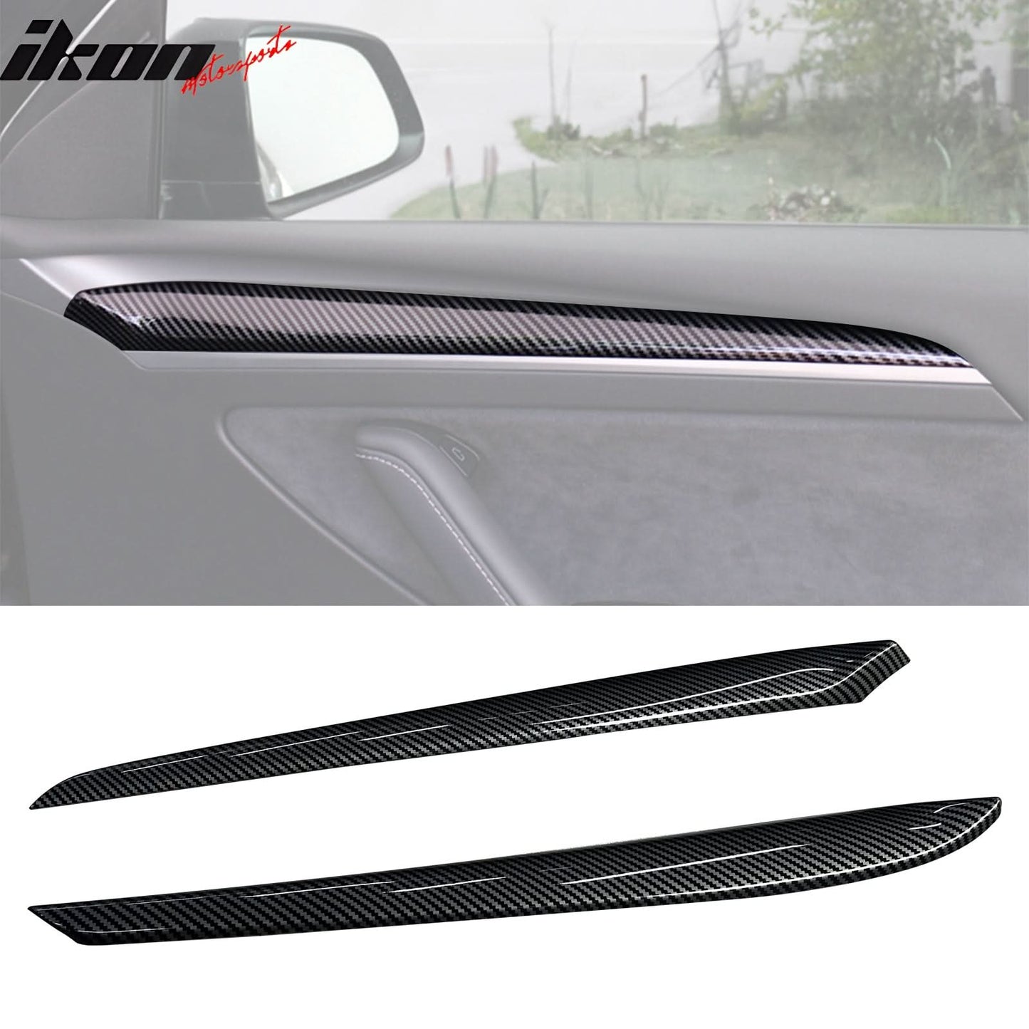 2021-2023 Tesla 3 & 2023 Y Carbon Fiber Center Front Door Panel ABS