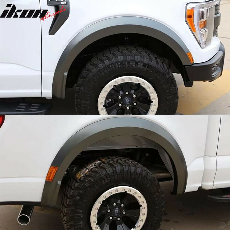 2021-2024 Ford F-150 R Style Matte Black 4PCS Fender Flares Cover PP