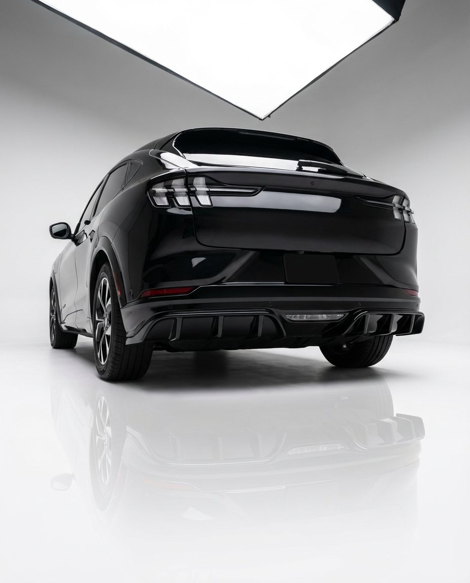 2021-2024 Ford Mustang Mach-E GT Gloss Black Rear Bumper Lip Diffuser