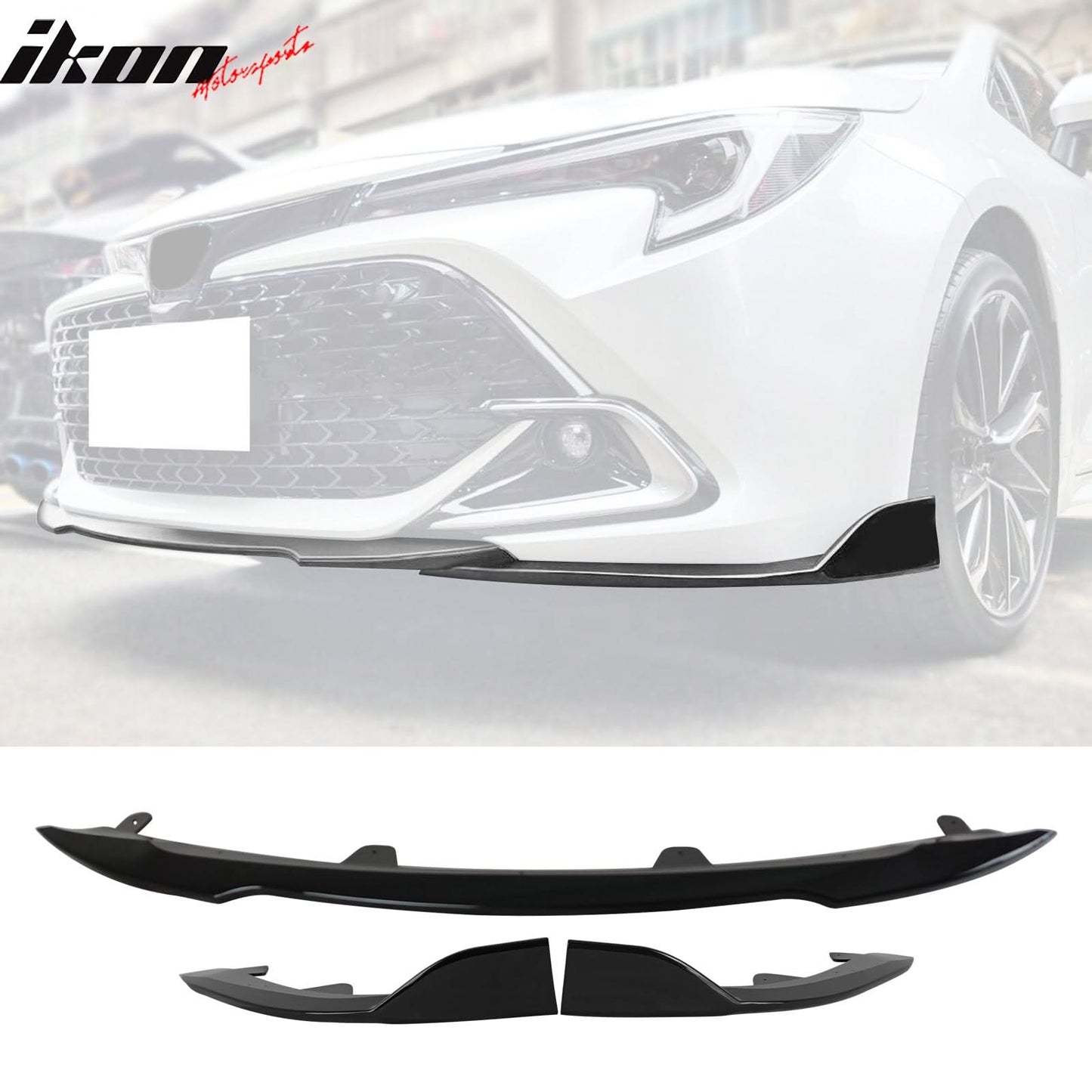 2022-2025 Toyota Corolla Auris 5-Door Gloss Black 3PC Front Bumper Lip