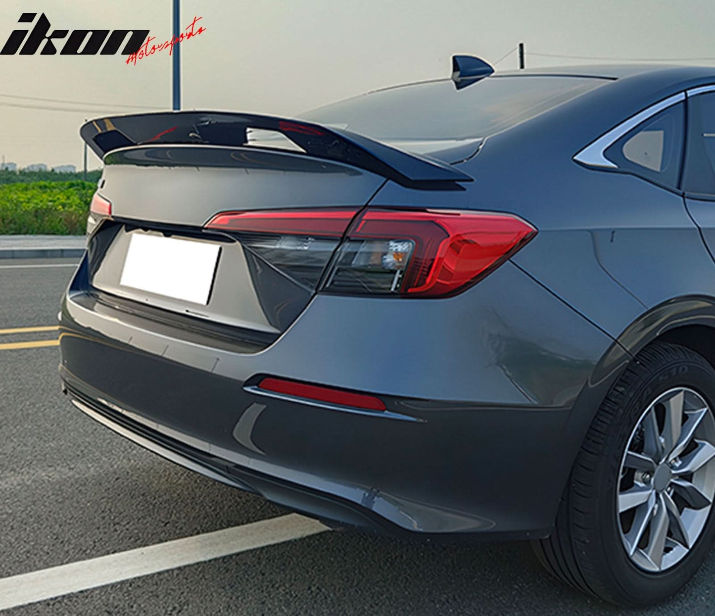 2022-2025 Honda Civic Sedan 11th Gen Gloss Black Trunk Spoiler Lip ABS
