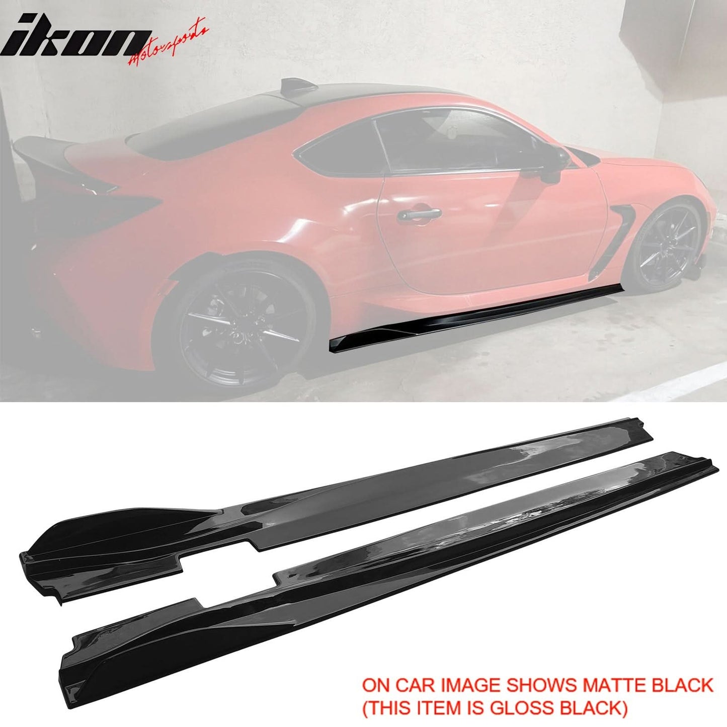2022-2025 Toyota GR86 & Subaru BRZ IKON V2 Side Skirts Gloss Black ABS