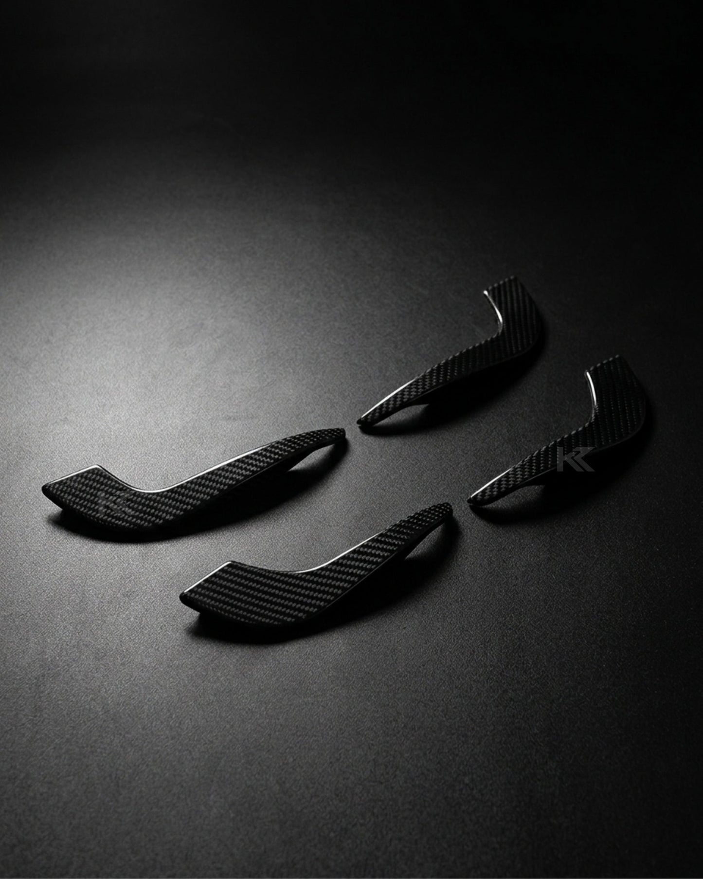 2017–2019 Audi A4 S-Line / S4 B9 Sedan Front Bumper Fins – Carbon Fiber