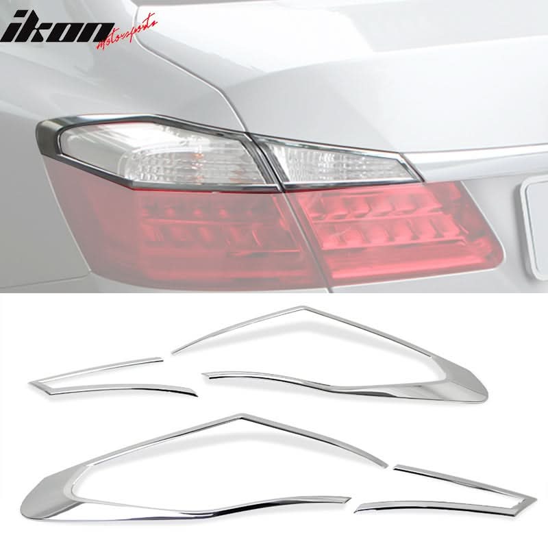 2013-2015 Honda Accord Sedan Chrome 4PCS Tail Lights Bezel Covers ABS