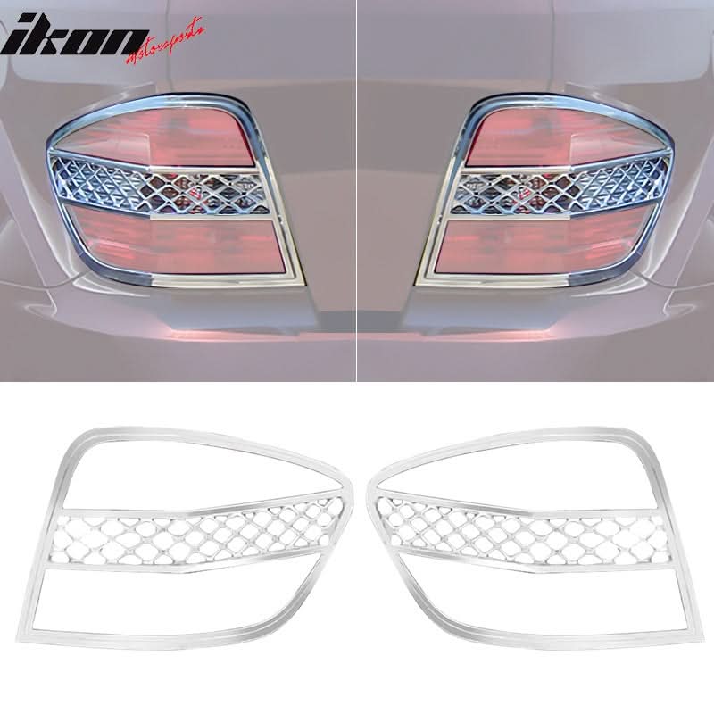 2006-2011 Benz ML Class W164 Chrome 2PCS Tail Lights Bezel Covers ABS