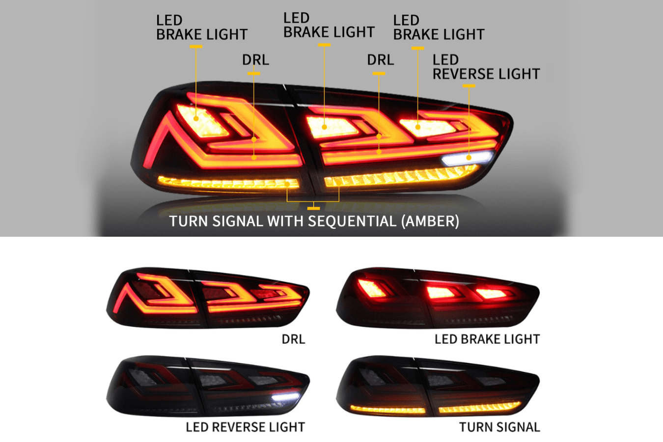 Mitsubishi Lancer & EVO X LED Tail Lights Upgrade (2008-2018)