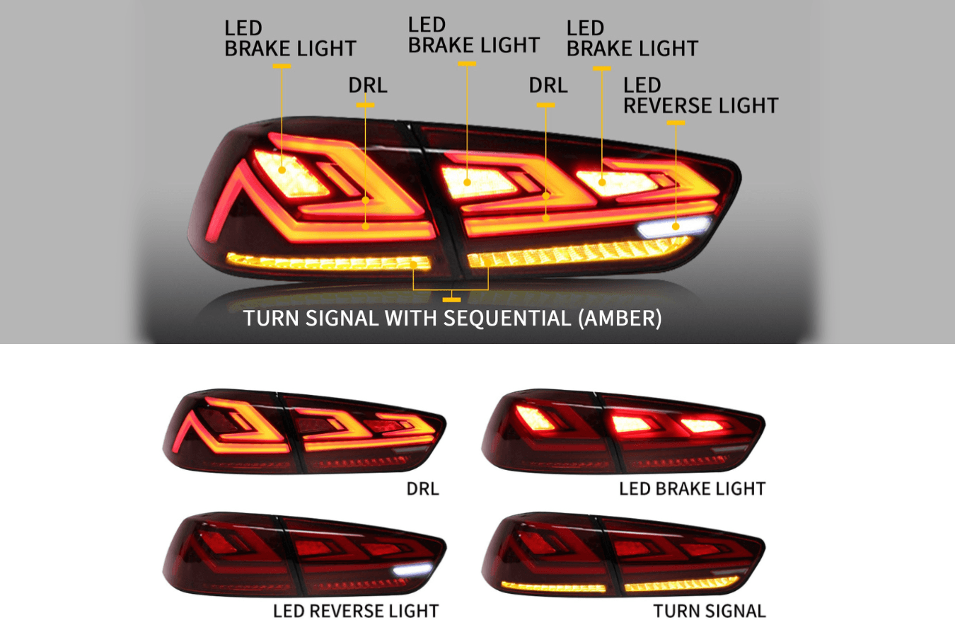 Mitsubishi Lancer & EVO X LED Tail Lights Upgrade (2008-2018)