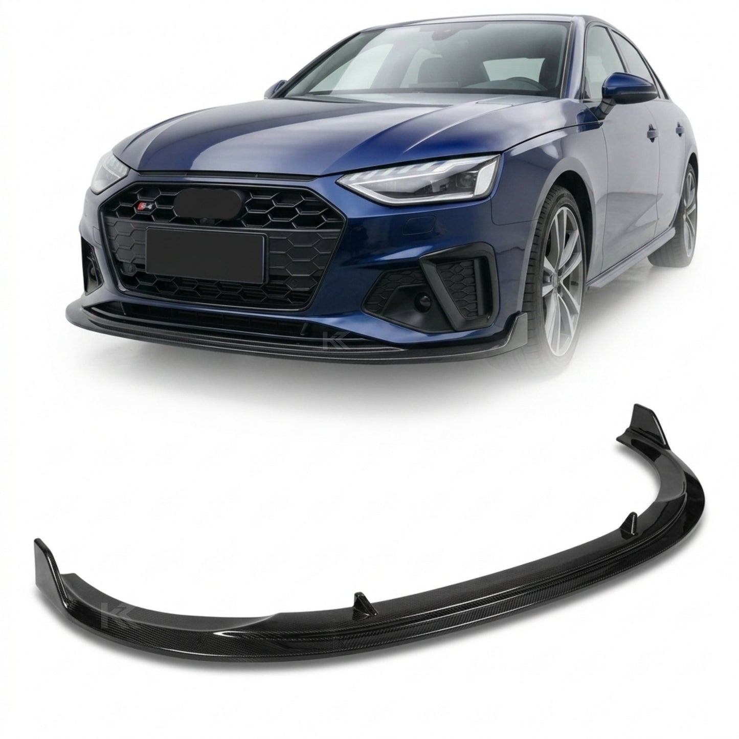 2020–2021 Audi A4 S-Line / S4 B9 Type 8W Sedan Front Bumper Lip Splitter Chin Spoiler – Carbon Fiber