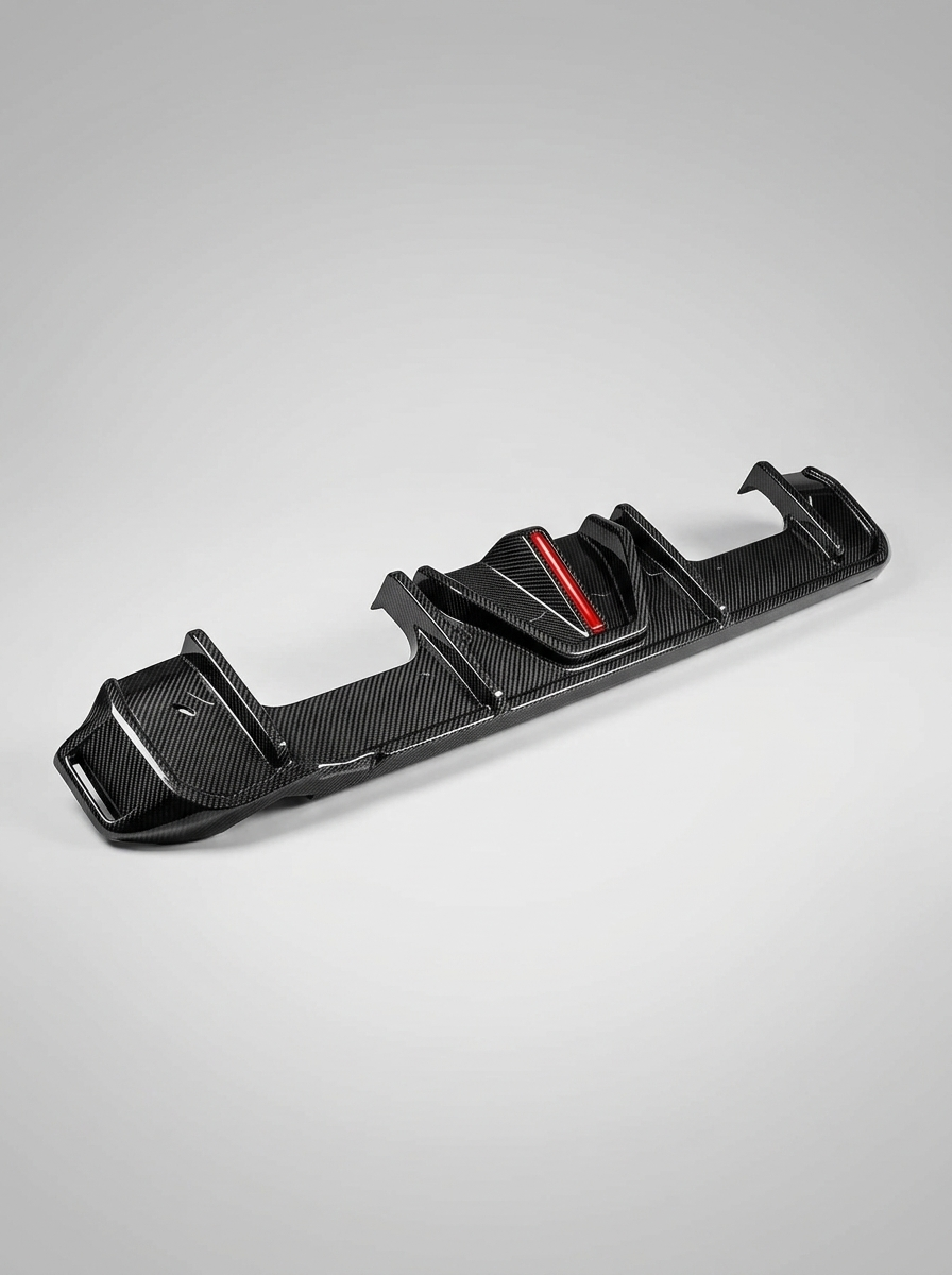BMW 3 Series G80 M3 G82 G83 M4 Carbon Fiber Rear Diffuser with LED Lights (2019 - 2024)
