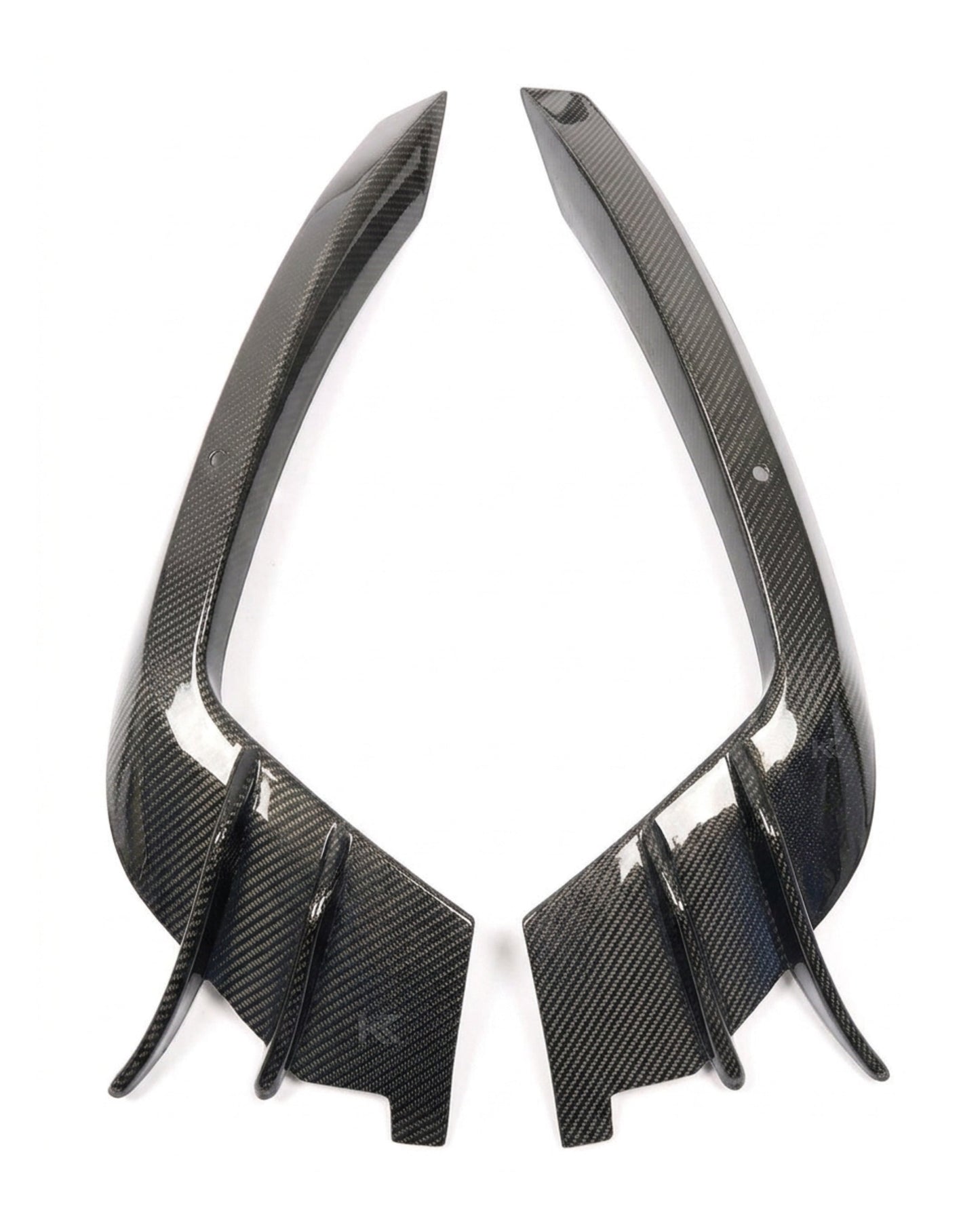 2015–2018 Audi A6 S-Line / S6 C7 Sedan A Style Front Bumper Canard Fins – Carbon Fiber