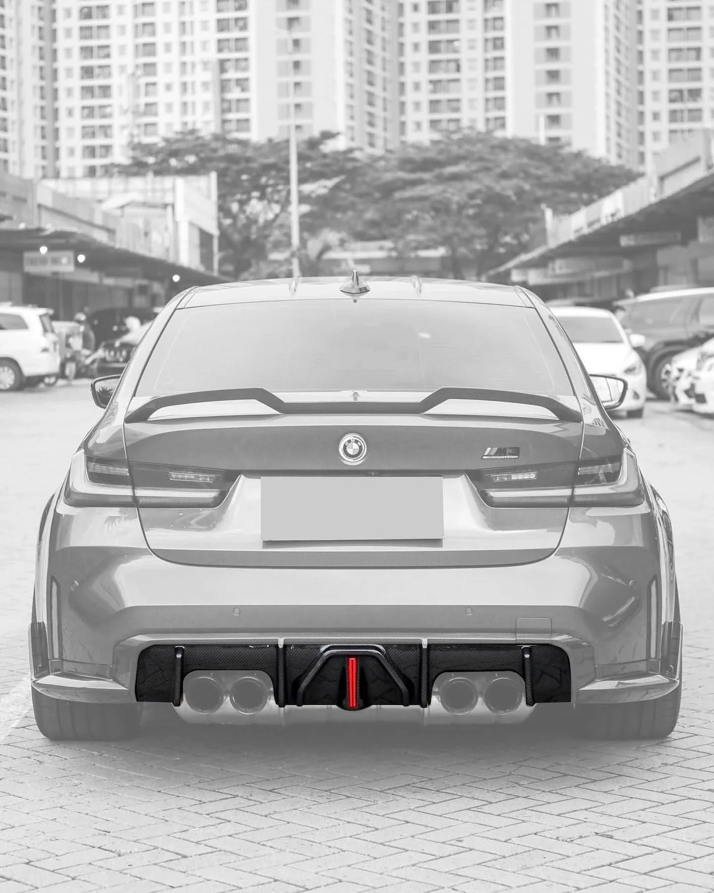 BMW 3 Series G80 M3 G82 G83 M4 Carbon Fiber Rear Diffuser with LED Lights (2019 - 2024)