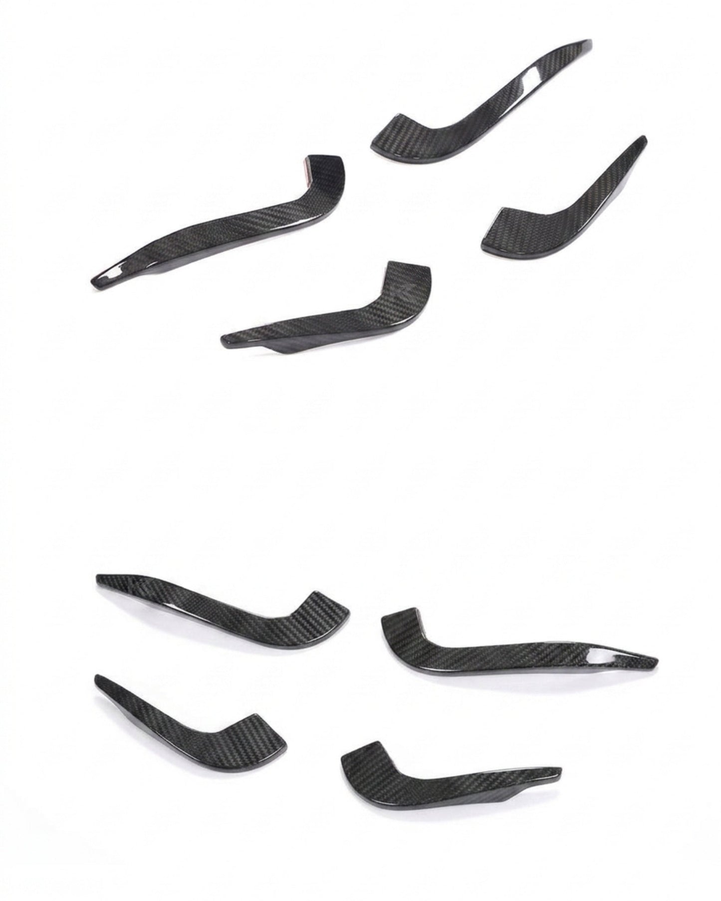 2017–2019 Audi RS3 8V Sedan Front Bumper Fins – Carbon Fiber