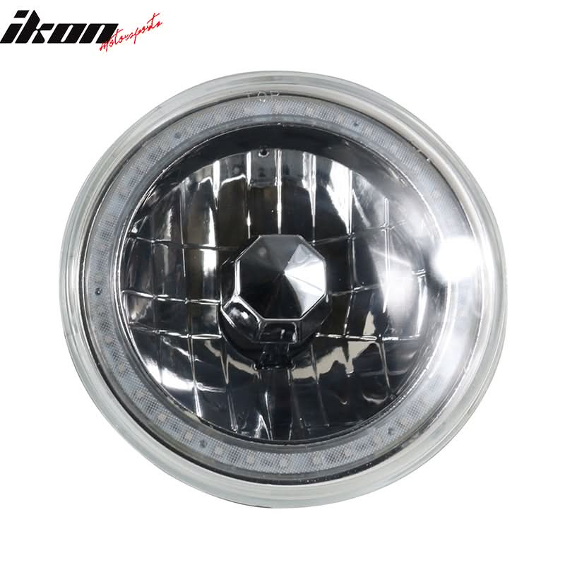 Universal 7In Round Chrome With RGB Halo Projector Headlights H4