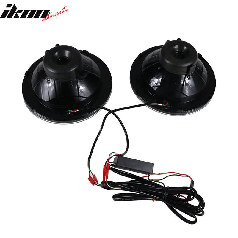 Universal 7In Round Chrome With RGB Halo Projector Headlights H4