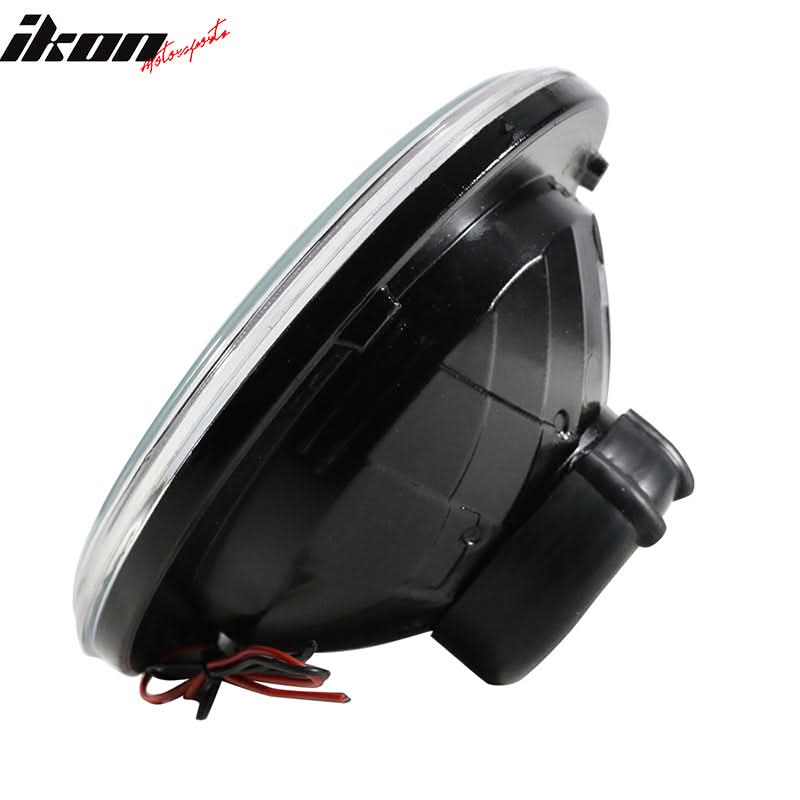 Universal 7" H6024 6014gen White Ring H4 Bulb Angel Eye Headlight