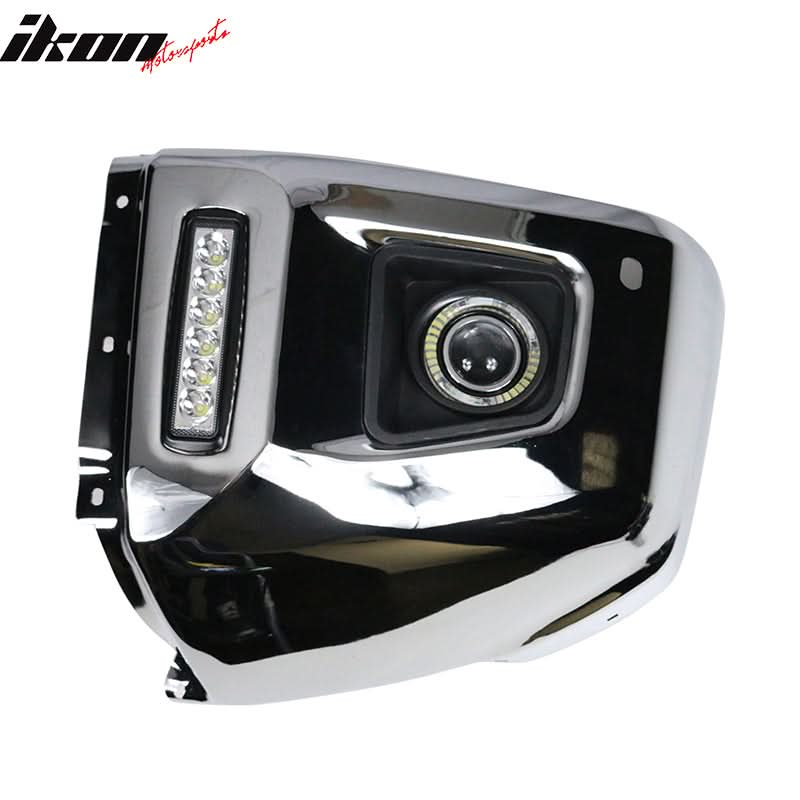 2014-2019 Toyota Tundra Chrome Halo Projector LED Bumper Fog Lights