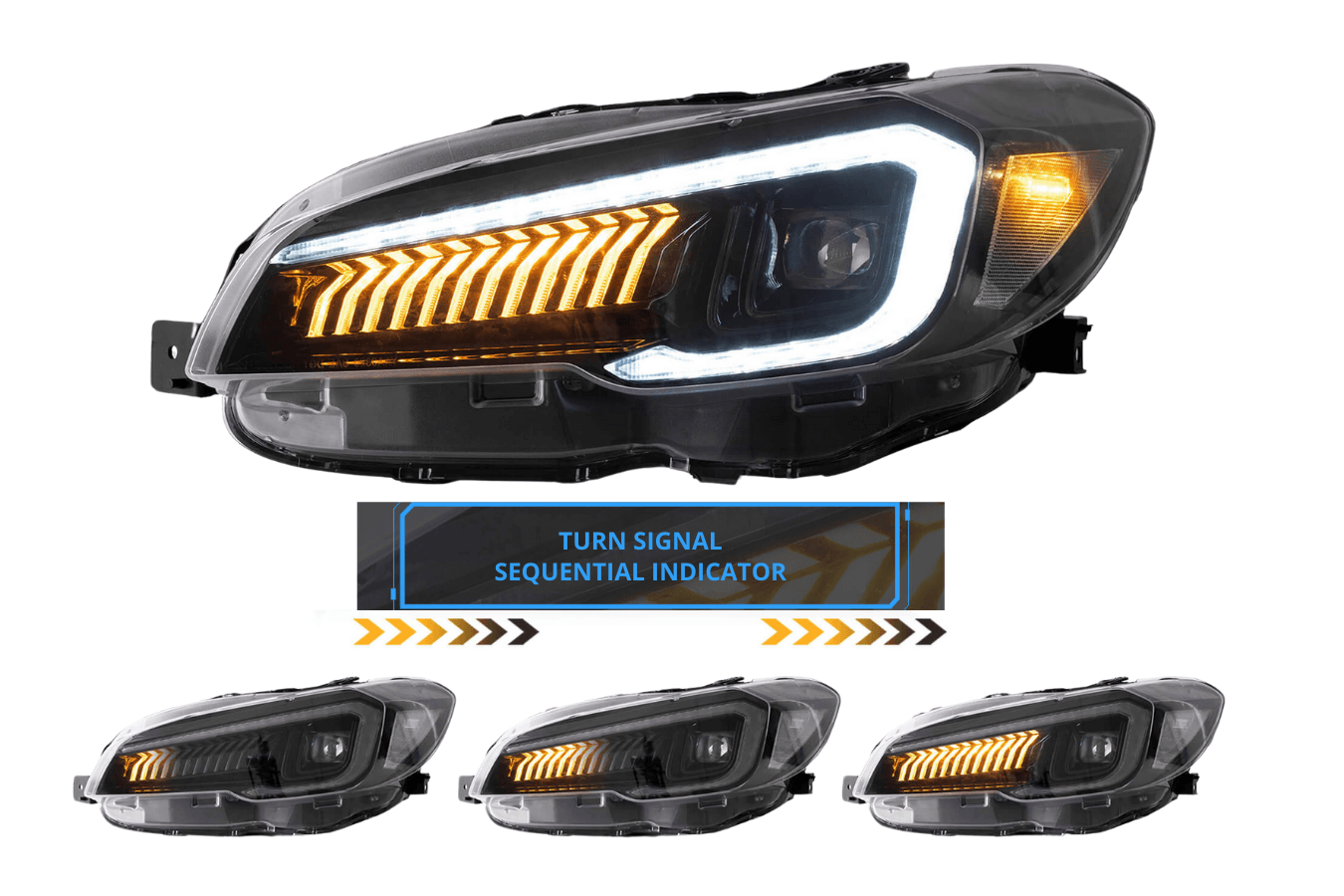 Subaru WRX & WRX STI 1st Gen (VA) Black LED Matrix Projector Headlights (2015-2021)