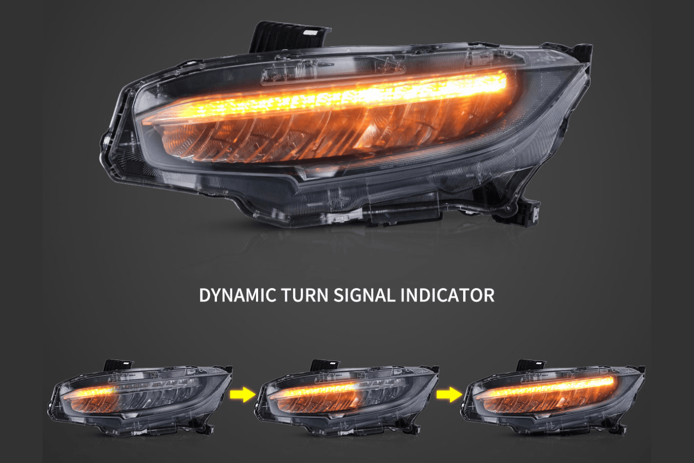 Honda Civic 10th Gen (FC/FK) Chrome LED Reflection Bowl Headlights (2016-2021)