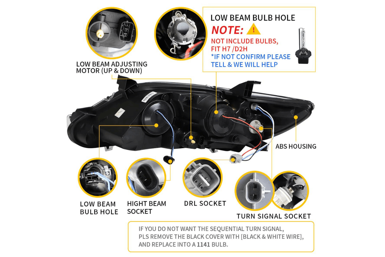 Toyota Camry 6th Gen XV40 Facelift Regular Models Sedan Projector Headlights Upgrade (2009-2011)