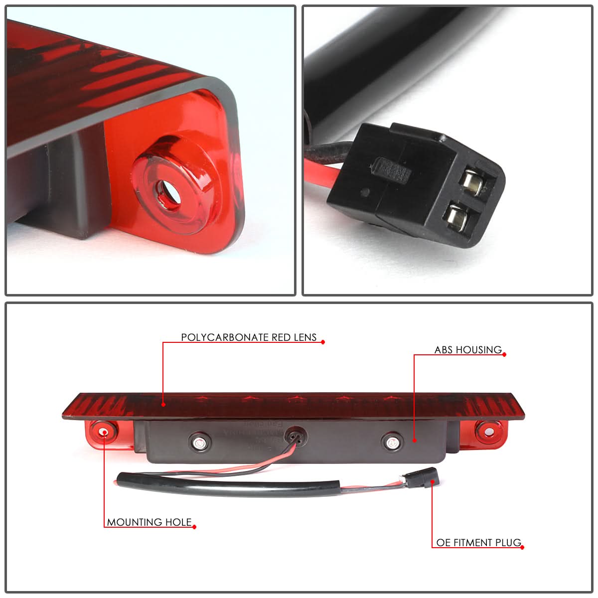 2013-2017 Chevrolet Express GMC Savana LED 3rd Brake Light Red
