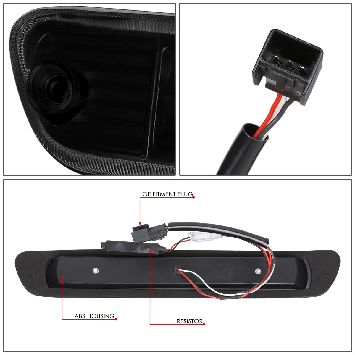 2004-2012 Chevrolet Colorado 3D Style LED Third Brake Light Black