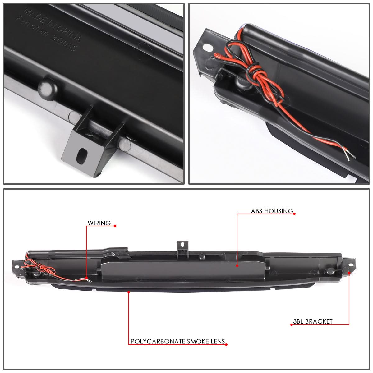 02-09 Chevrolet Trailblazer LED Third Brake Light Black Smoke