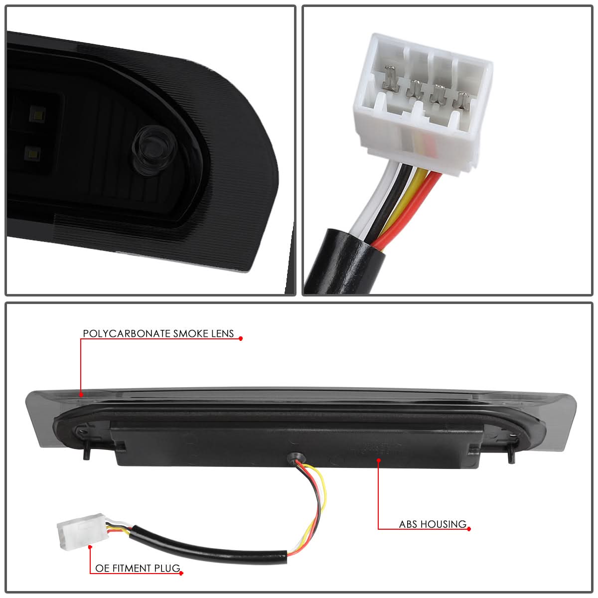 02-09 Dodge Ram 3rd Brake Light - 3D LED Black Smoke
