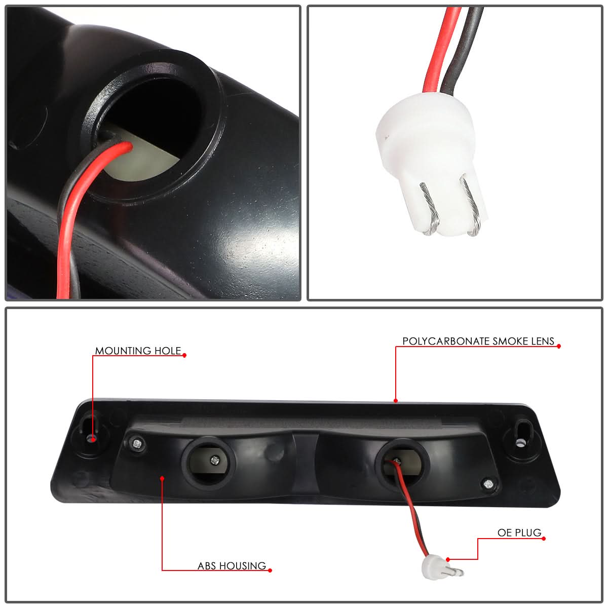 87-93 Ford Mustang LX LED Third Brake Light - Hatchback w/ Spoiler
