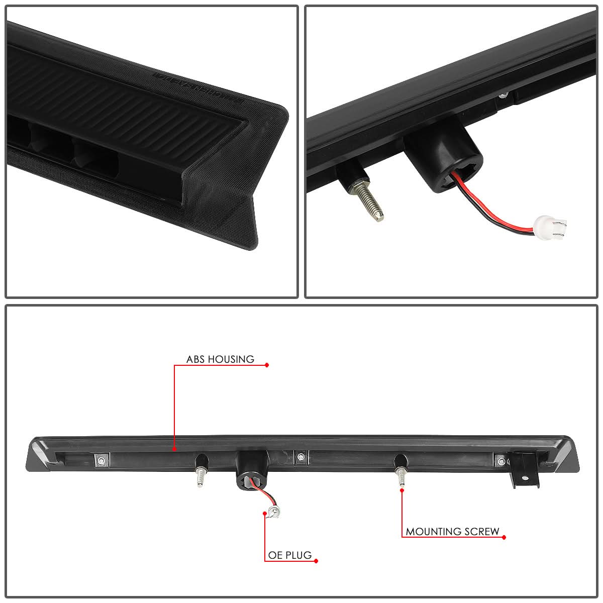 99-04 Ford Mustang 3rd Brake Light LED Black Smoke