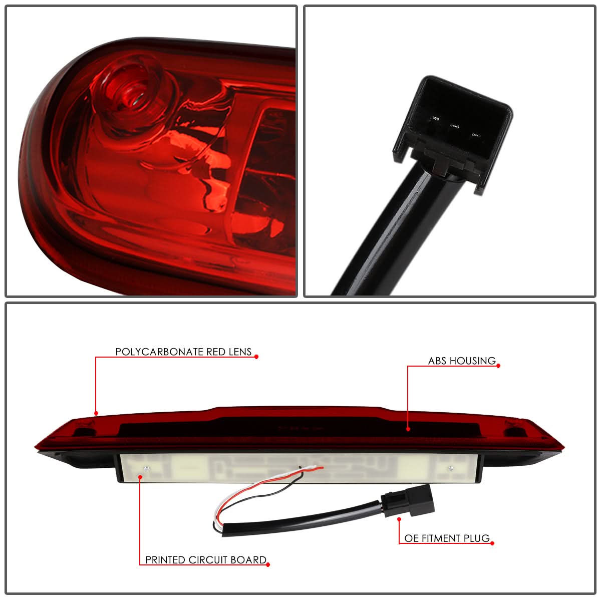 07-14 Chevy Silverado GMC Sierra 3D LED Third Brake Light Red