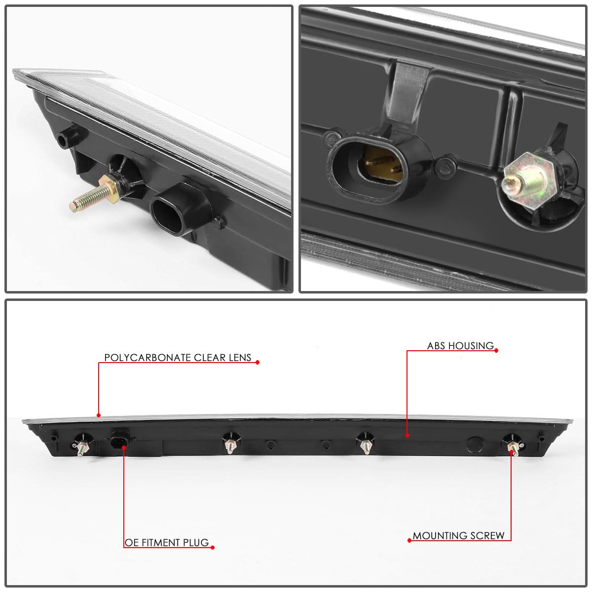 2015-2020 Chevrolet Tahoe Suburban 3D LED Third Brake Light Black