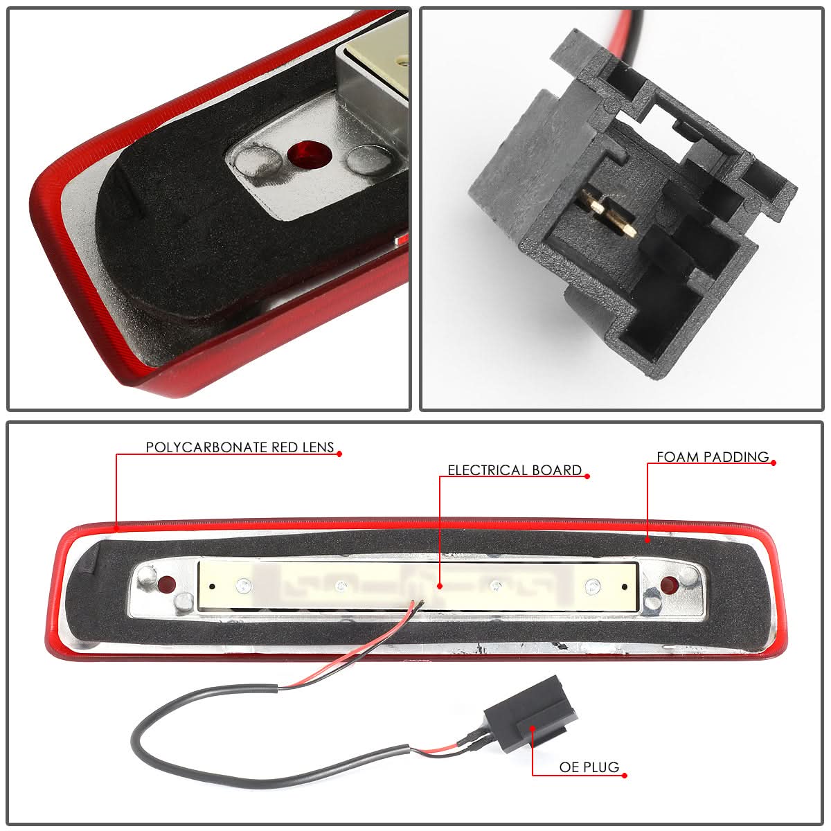 06-10 Jeep Commander 3D LED Third Brake Light - Red
