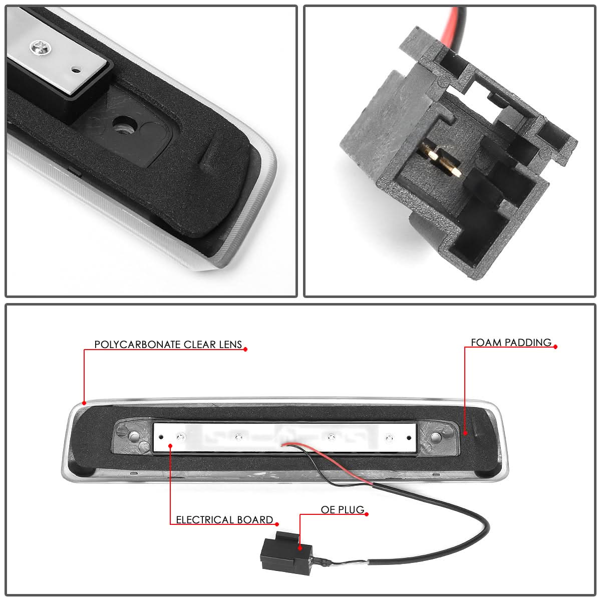 06-10 Jeep Commander LED 3rd Brake Light - Black