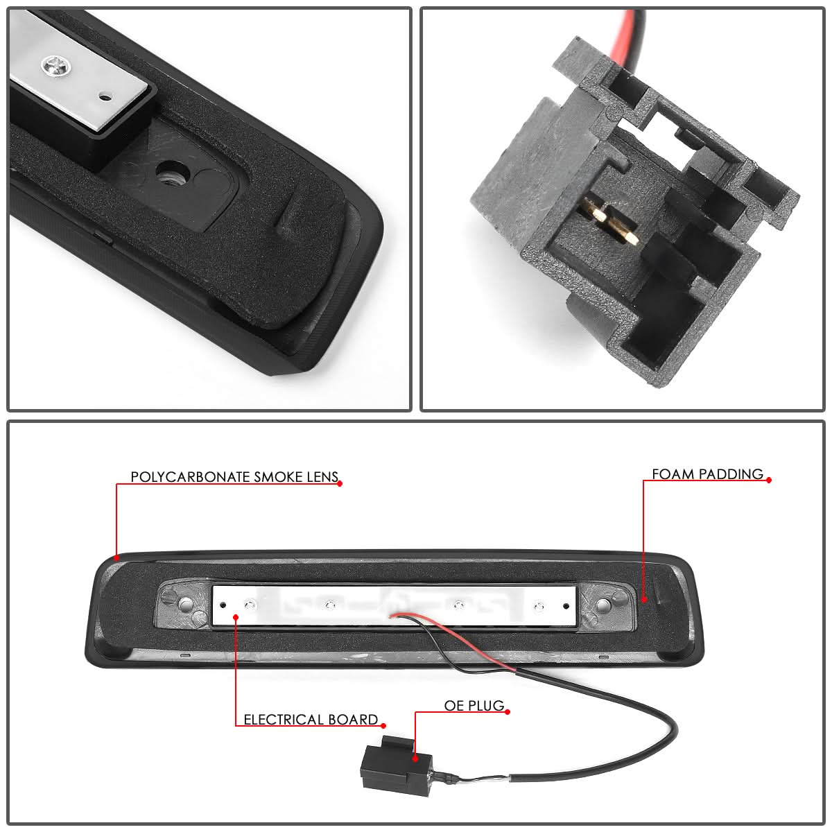 06-10 Jeep Commander LED Third Brake Light - Black/Smoke