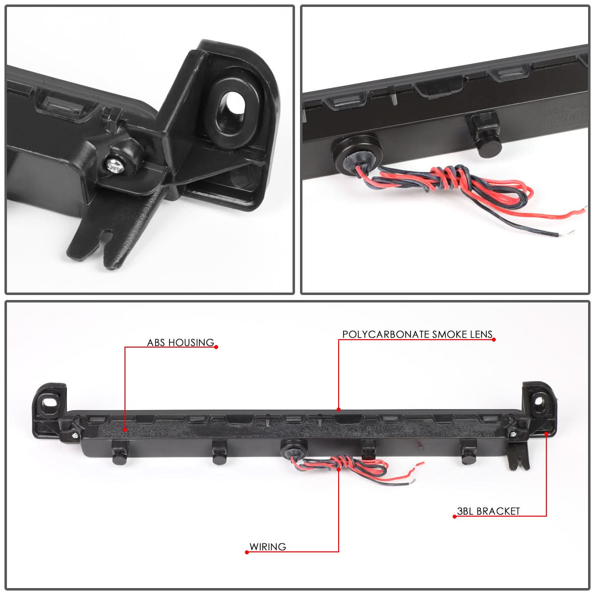 01-04 Nissan Pathfinder / 01-03 Infiniti QX4 LED 3rd Brake Light - Black/Smoke