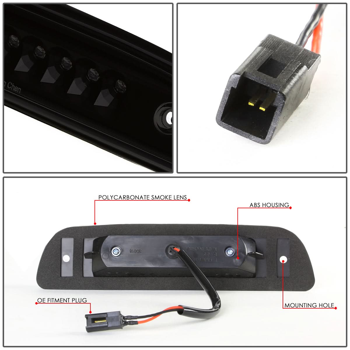 1995-2024 Toyota Tacoma LED Third Brake Light - Black/Smoke