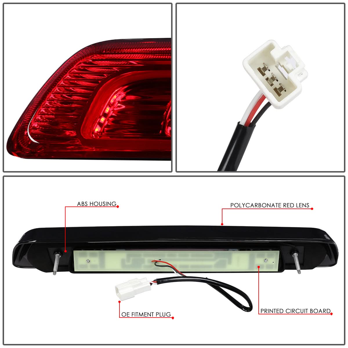 2007-2018 Toyota Tundra 3D LED Third Brake Light - Red