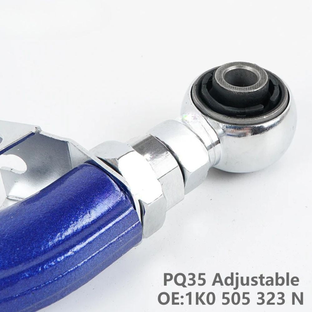 VW Golf MK5 / MK6 / Jetta / Passat / CC / Tiguan / Scirocco / EOS & Audi A3 8P / Q3 & SEAT Leon / Altea & Skoda Octavia / Yeti / Superb Adjustable Rear Upper Camber Control Arms 2-Piece (PQ35 Platform / Replaces 1K0505323N / 5Q0505323C)