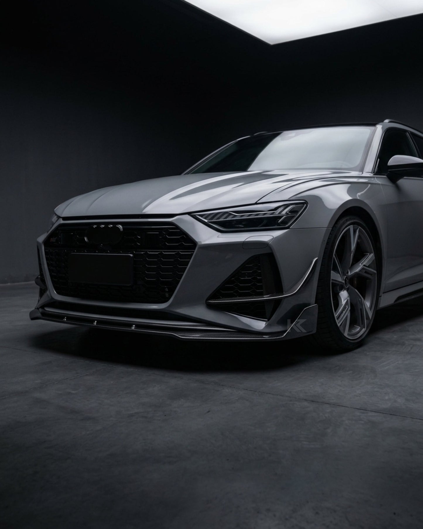 2019–2021 Audi RS6 C8 Avant Front Bumper Lip Spoiler – Pre-Preg Dry Carbon Fiber