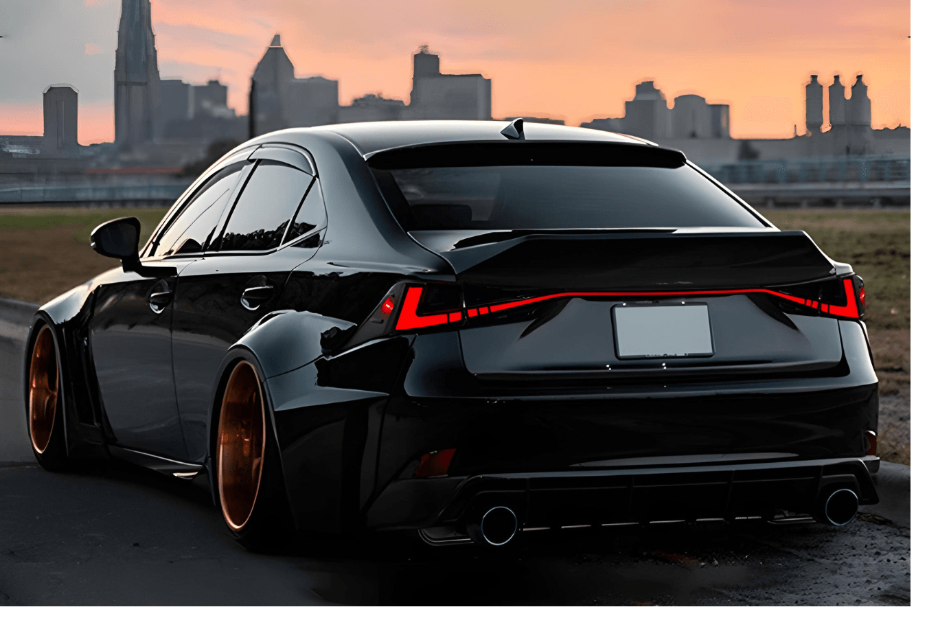 Lexus IS 300h Modern Tail Light Upgrade (RGB Color Changing) LED Tail Lights (2014-2020)