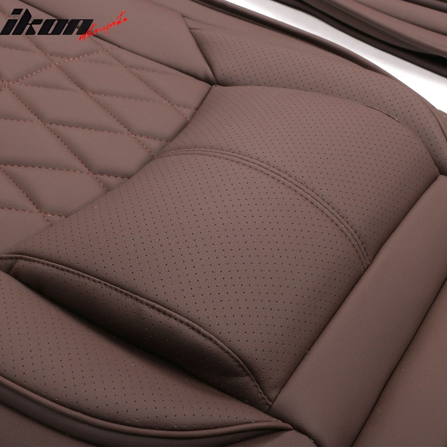 Universal PU Leather Car Seat Cover w/ Lumbar 04B Style Full Set