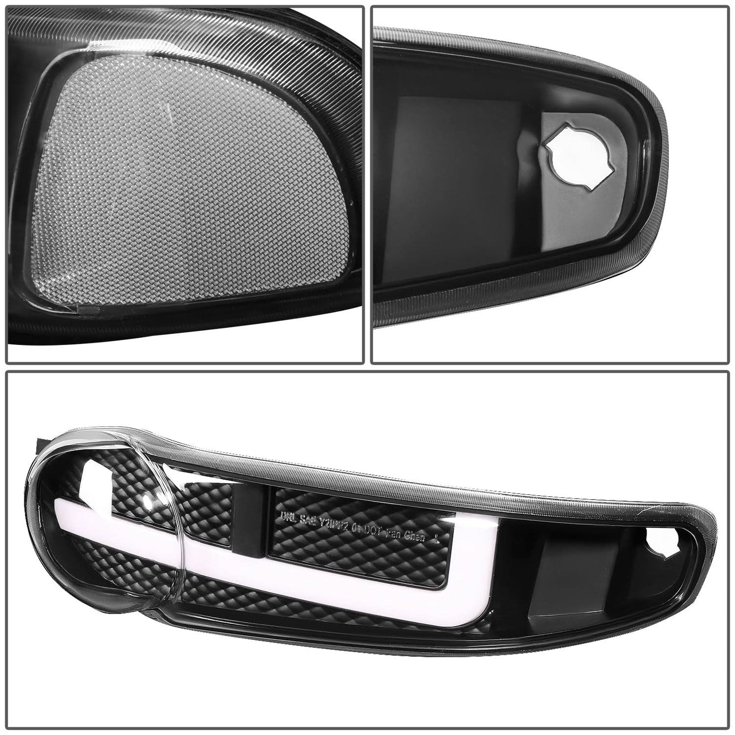 01-07 GMC Sierra / Yukon Denali LED DRL Headlights 4PC Black