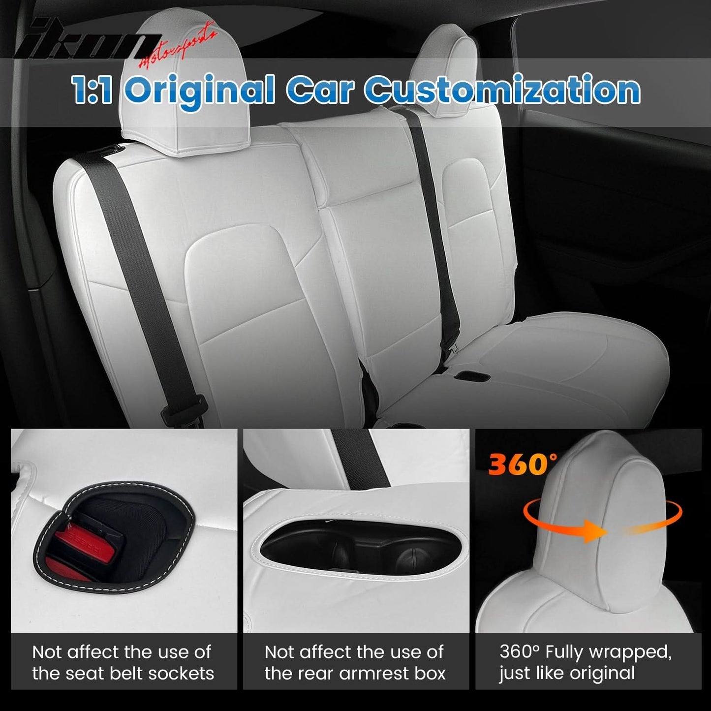 2020-2024 Tesla Model Y Front Rear 5-Seat Seat Covers Leather