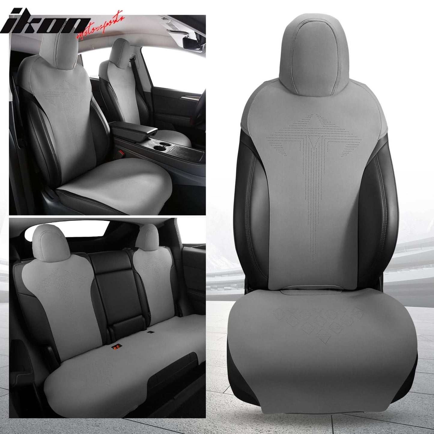 2017-2023 Tesla Model 3 Seat Covers Cushions V1 Suede Leather