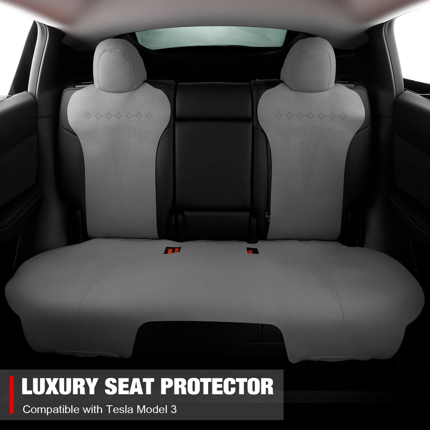 2017-2023 Tesla Model 3 Seat Covers Cushions V2 Suede Leather