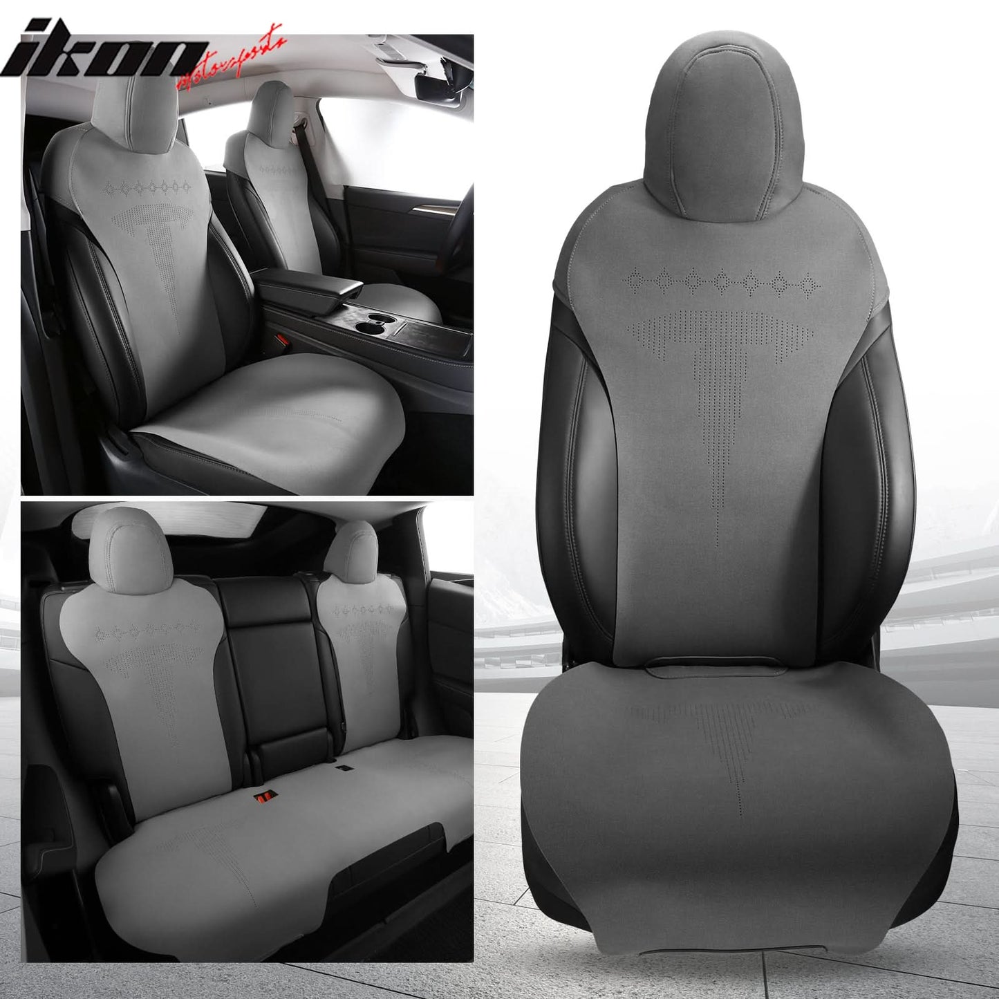 2017-2023 Tesla Model 3 Seat Covers Cushions V2 Suede Leather