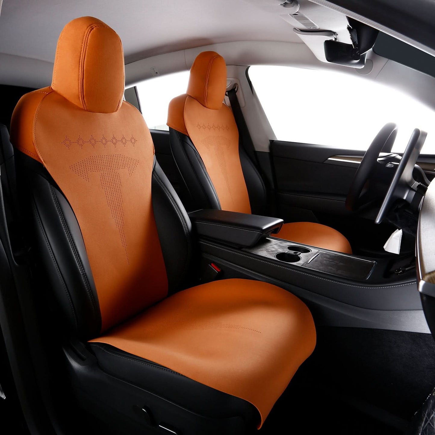 2017-2023 Tesla Model 3 Seat Covers Cushions V2 Suede Leather