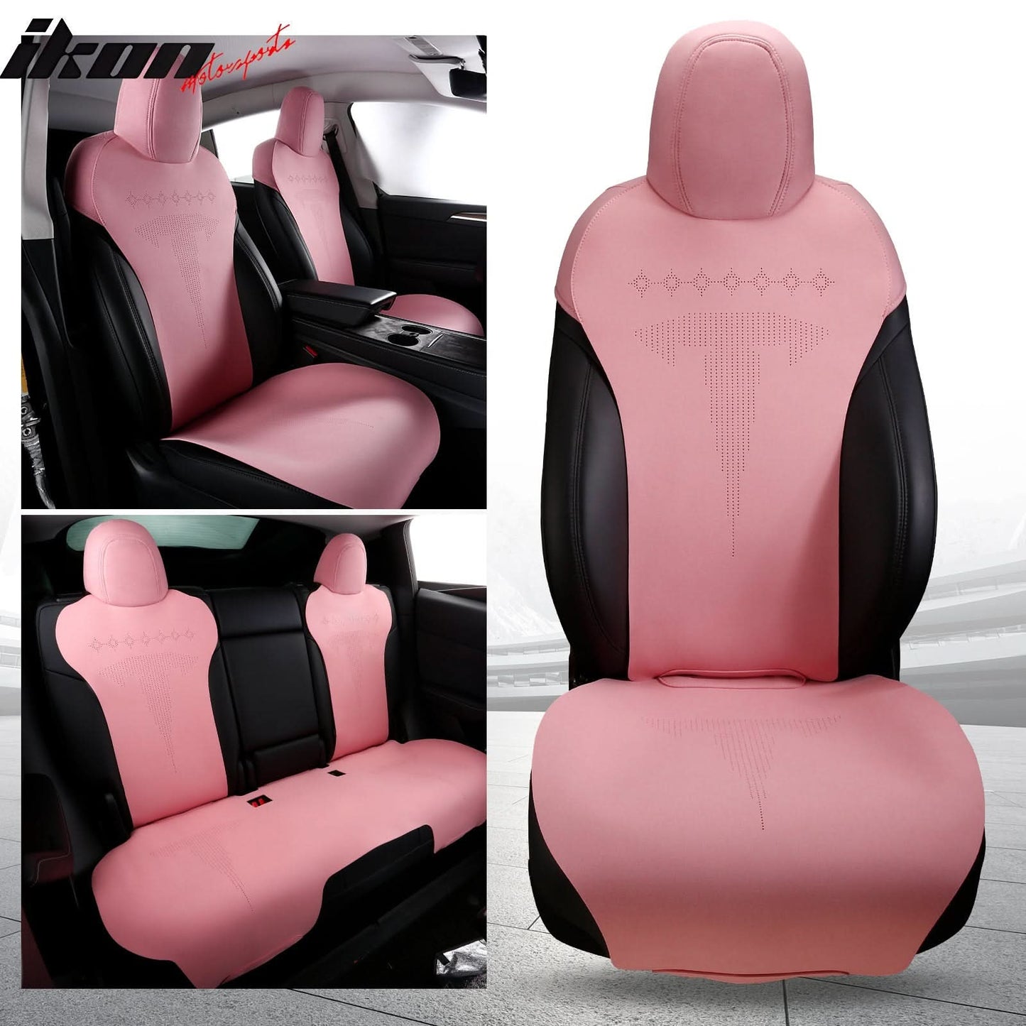 2017-2023 Tesla Model 3 Seat Covers Cushions V2 Suede Leather