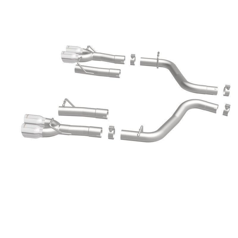 MagnaFlow Axle-Back, SS, 2.5in, Quad Split Rear 3.5in Tip 2015 Dodge Challenger 3.6L V6