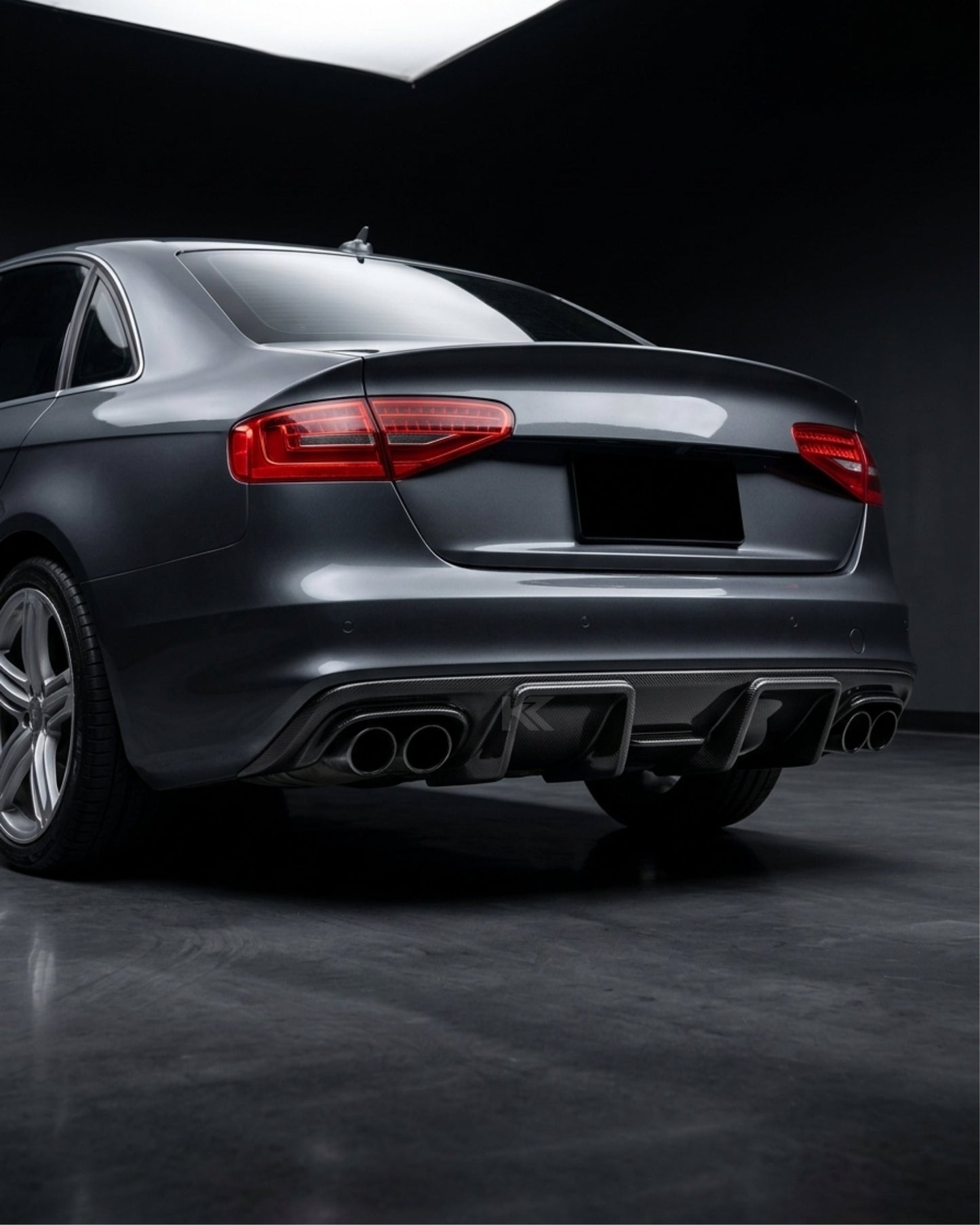 2008–2012 Audi A4 S-Line / S4 B8 Sedan Wide Scoop Rear Valance Diffuser – Carbon Fiber
